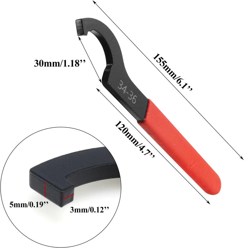 PRO BAT Universal Motorcycle Shock Absorber Spanner Wrench Hook Pin Spanner Wrench Shocker Shokie Adjusting Tools C Spanner for Pit Quad Dirt Bike ATV 34-36 - Image 2